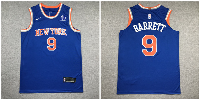 Knicks 9 R.J. Barrett Blue Nike Authentic Jersey
