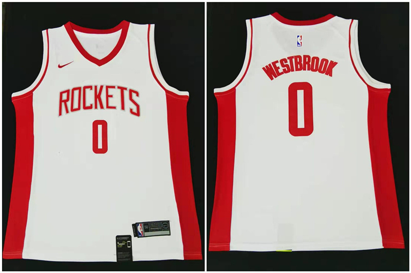Rockets 0 Russell Westbrook White Nike Swingman Jersey