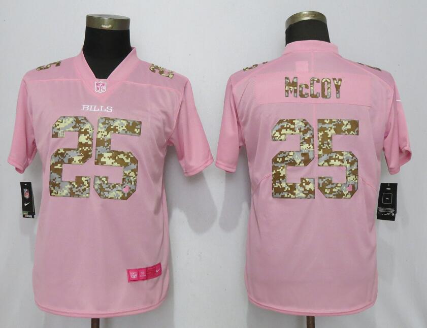 Nike Bills 25 LeSean McCoy Pink Camo Fashion Women Limited Jersey - Click Image to Close