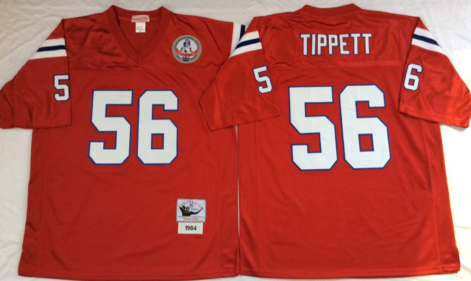 Patriots 56 Andre Tippett Red M&N Throwback Jersey