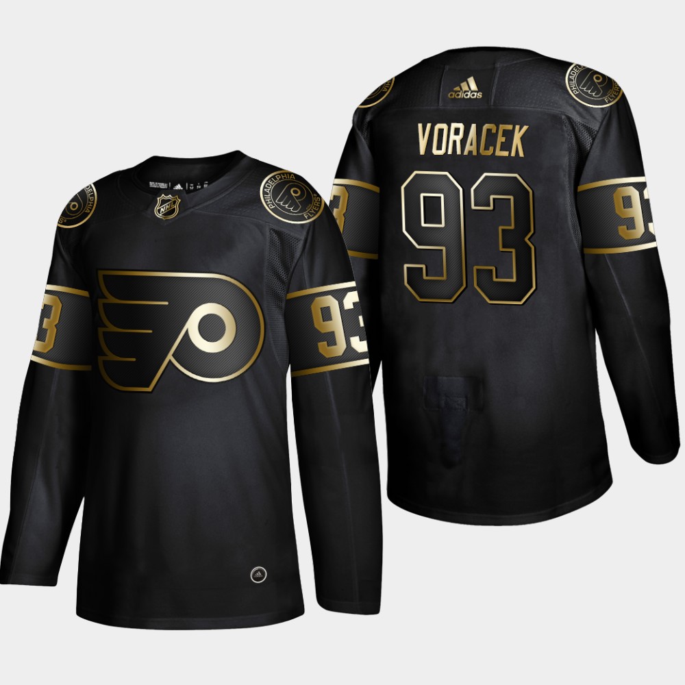 Flyers 93 Jakub Voracek Black Gold Adidas Jersey