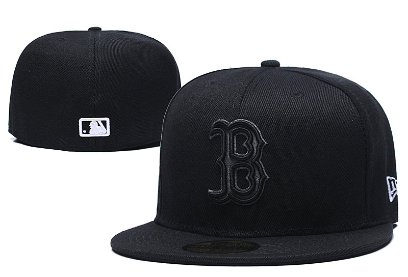 Red Sox Team Logo Black Fitted Hat LX