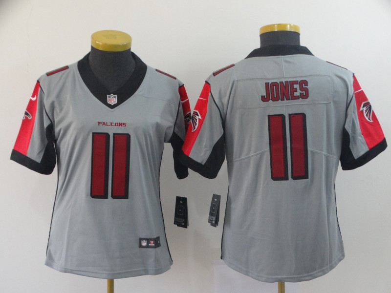 Nike Falcons 11 Julio Jones Gray Women Inverted Legend Limited Jersey