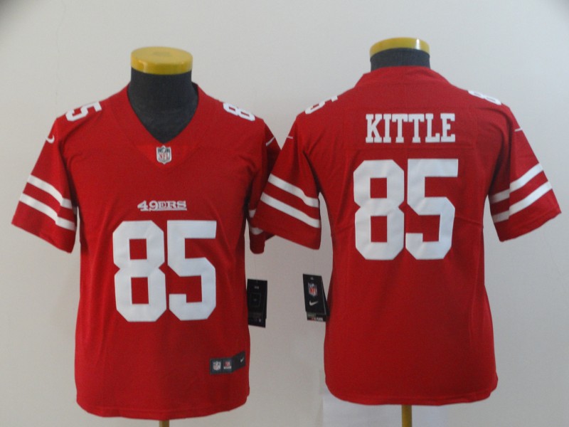 Nike 49ers 85 George Kittle Red Youth Vapor Untouchable Limited Jersey