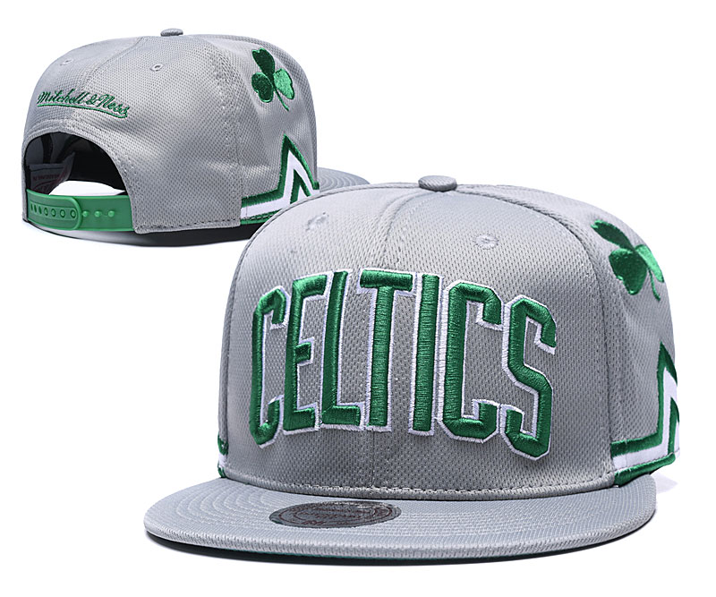 Celtics Team Logo Gray Mitchell & Ness Adjustable Hat TX