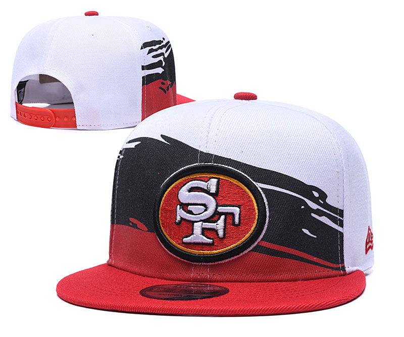 49ers Team Logo White Red Adjustable Hat GS