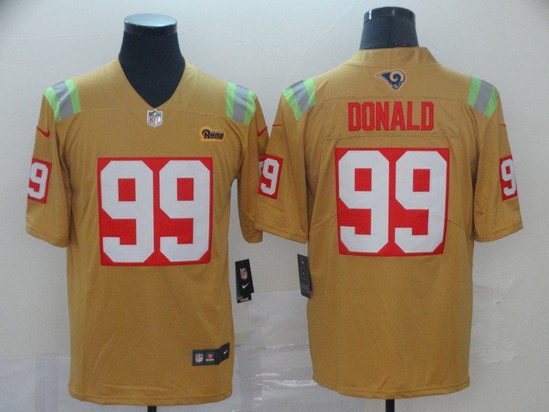 Nike Rams 99 Aaron Donald Gold City Edition Vapor Untouchable Limited Jersey - Click Image to Close