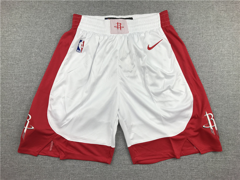 Rockets White Nike Swingman Shorts - Click Image to Close