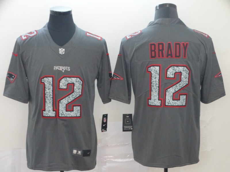 Nike Patriots 12 Tom Brady Gray Camo Vapor Untouchable Limited Jersey - Click Image to Close