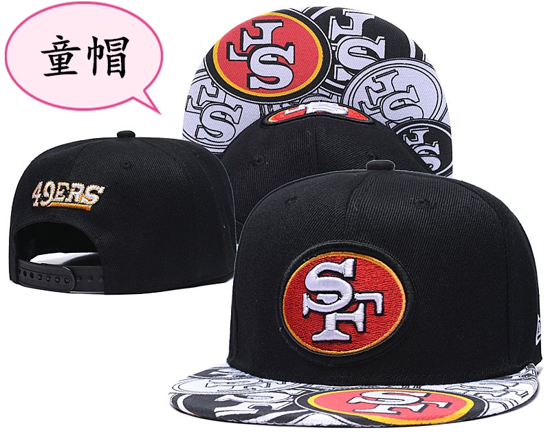 49ers Team Logo Black Youth Adjustable Hat GS