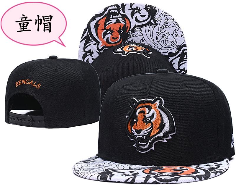 Bengals Team Logo Black Youth Adjustable Hat GS