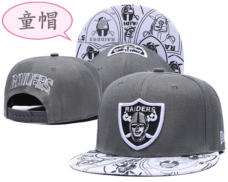 Raiders Team Logo Gray Youth Adjustable Hat GS