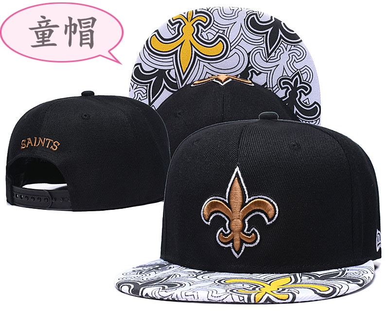Saints Team Logo Black Youth Adjustable Hat GS