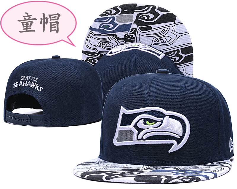 Seahawks Team Logo Navy Youth Adjustable Hat GS