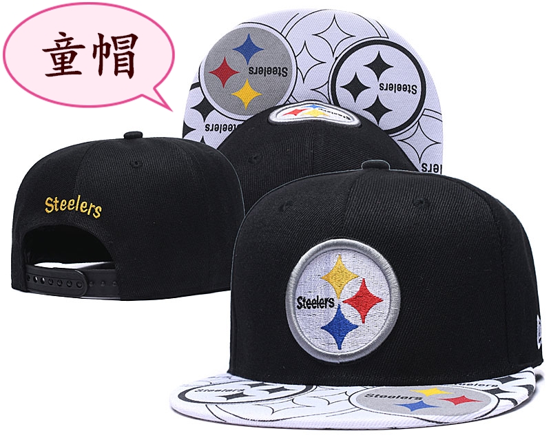 Steelers Team Logo Black Youth Adjustable Hat GS