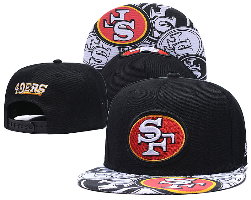 49ers Team Logo Black Adjustable Hat GS