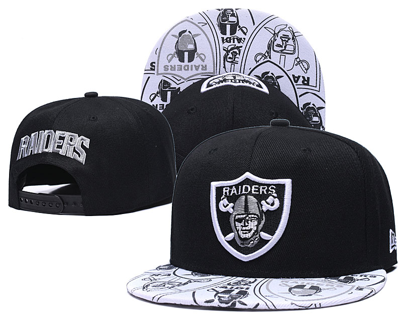Raiders Team Logo Black Adjustable Hat GS