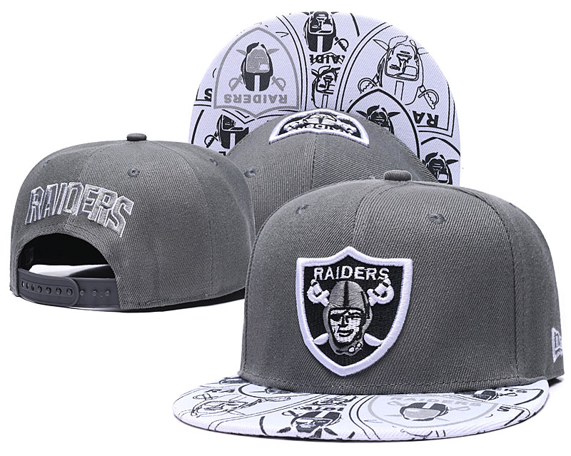 Raiders Team Logo Gray Adjustable Hat GS