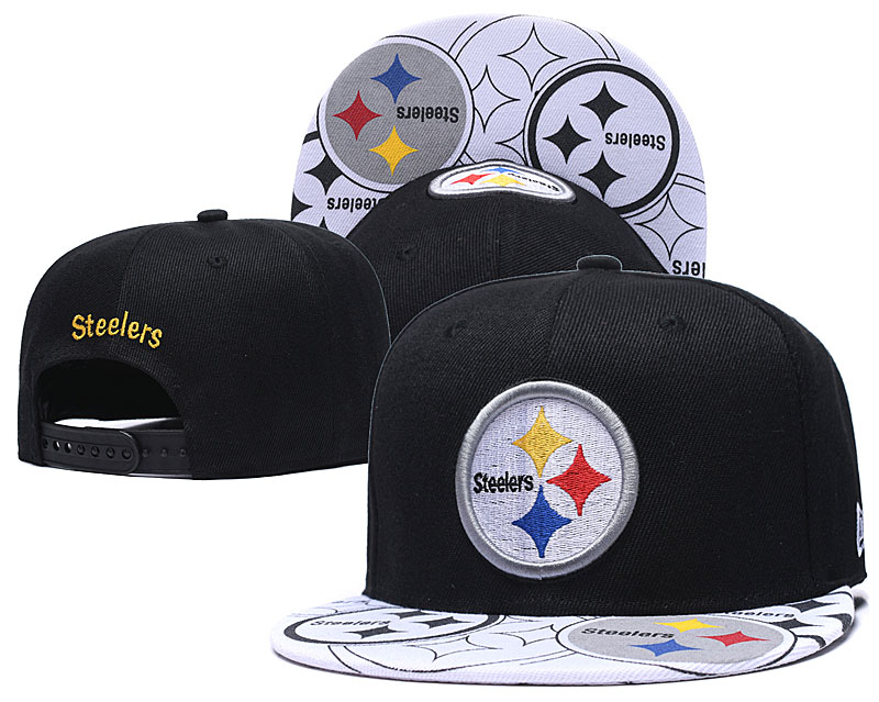 Steelers Team Logo Black Adjustable Hat GS - Click Image to Close