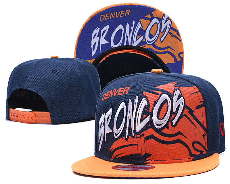 Broncos Team Logo Navy Orange Adjustable Hat TX