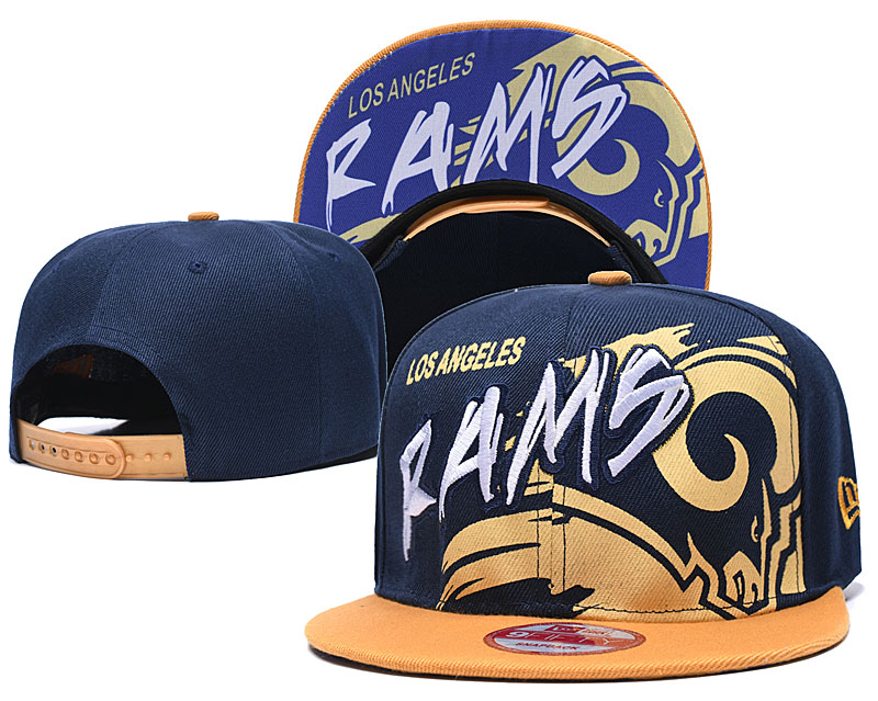Rams Team Logo Navy Orange Adjustable Hat TX