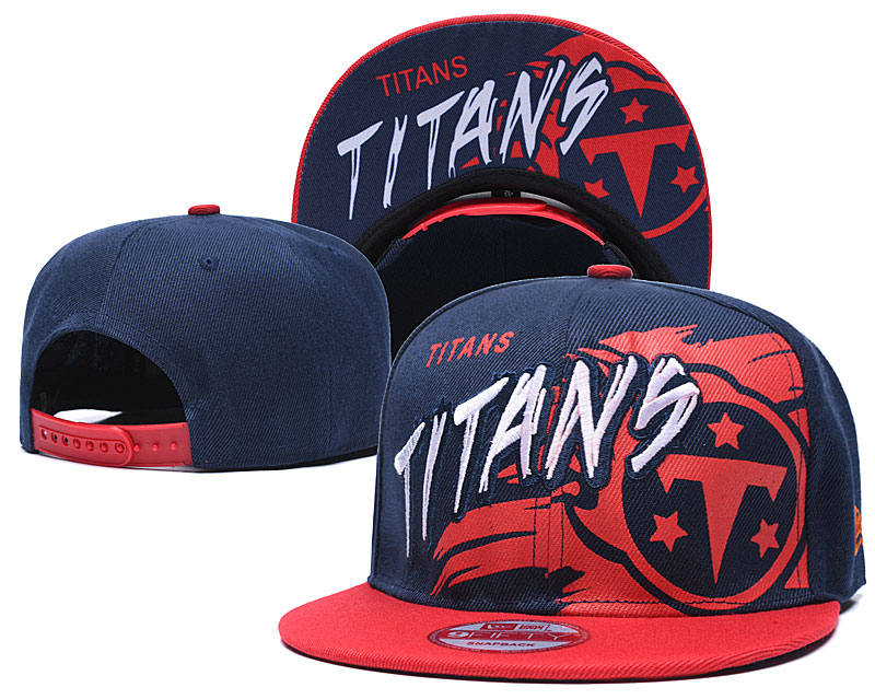 Titans Team Logo Navy Red Adjustable Hat TX