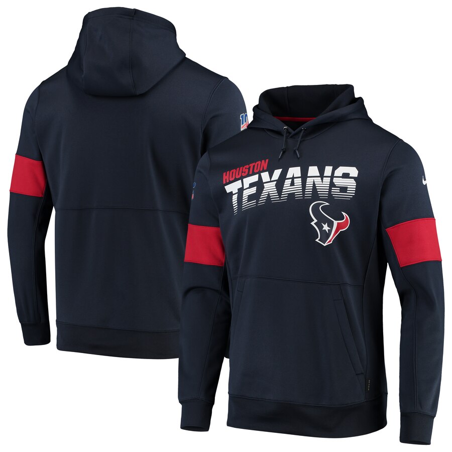 Houston Texans Nike Sideline Team Logo Performance Pullover Hoodie Navy - Click Image to Close