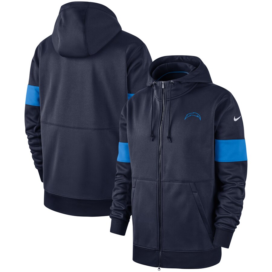 Los Angeles Chargers Nike Sideline Performance Full Zip Hoodie Navy - Click Image to Close