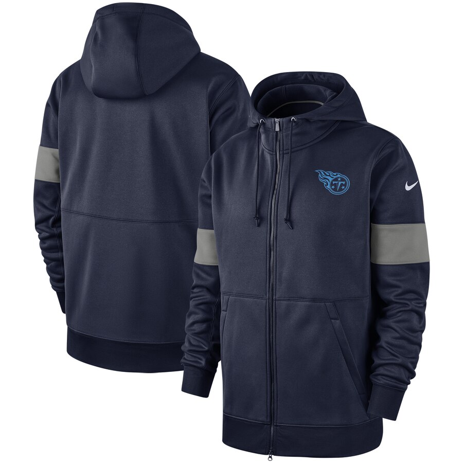 Tennessee Titans Nike Sideline Performance Full Zip Hoodie Navy - Click Image to Close