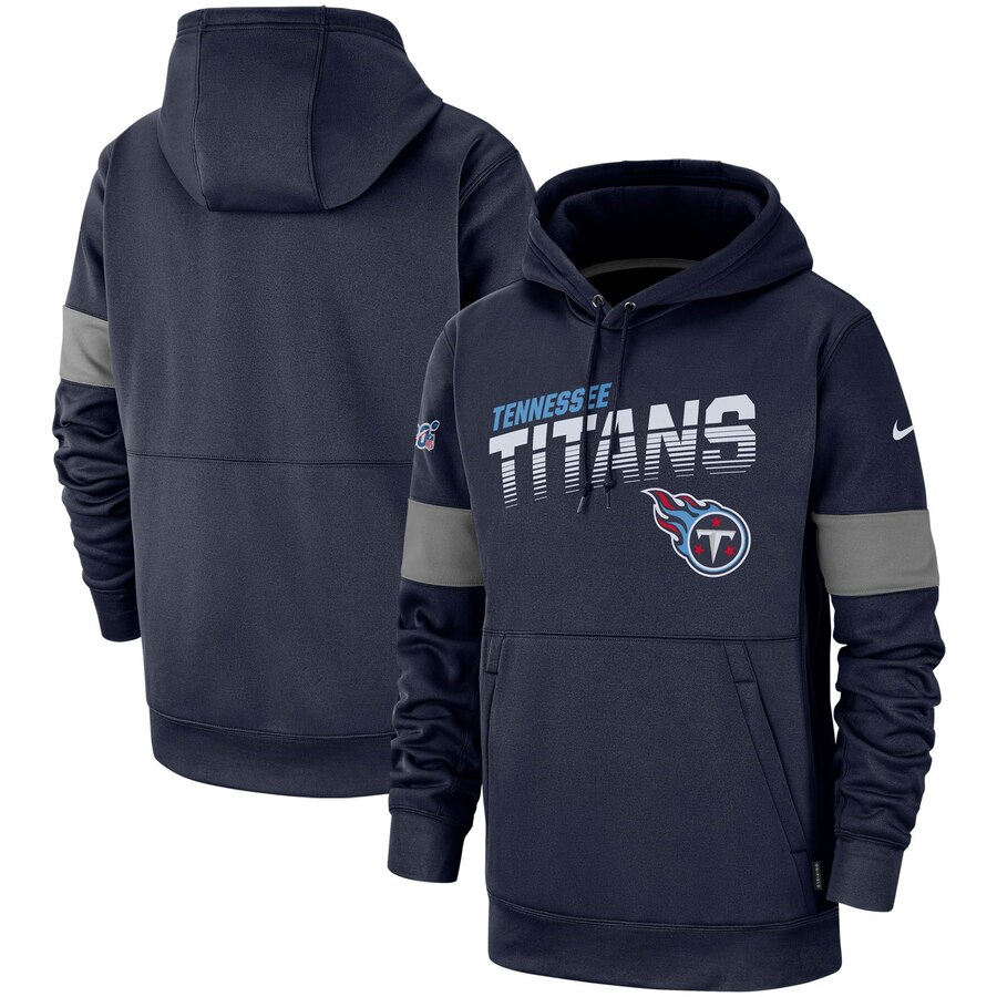 Tennessee Titans Nike Sideline Team Logo Performance Pullover Hoodie Navy - Click Image to Close