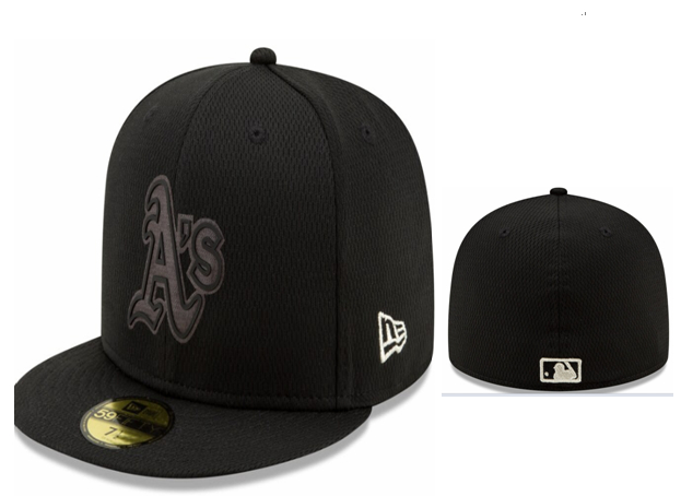 Athletics Team Logo Black Fitted Hat LX