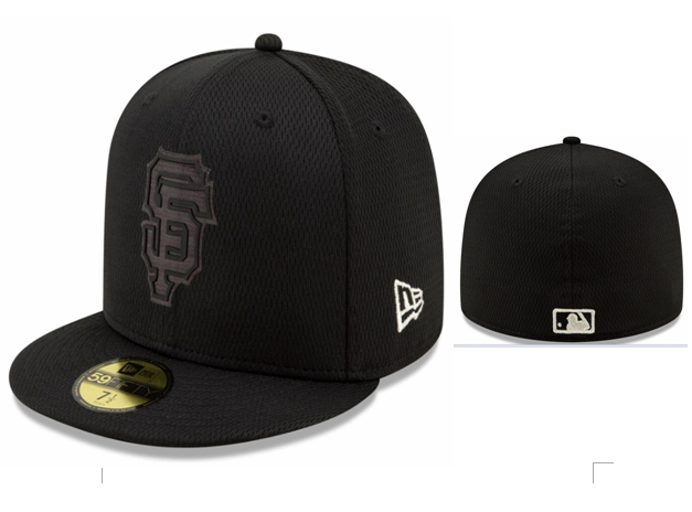 San Francisco Giants Team Logo Black Fitted Hat LX