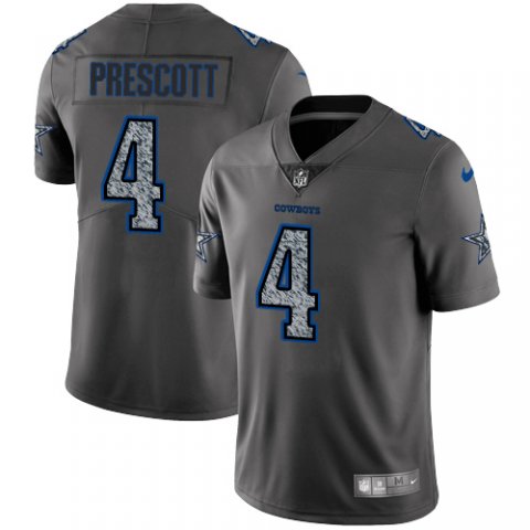 Nike Cowboys 4 Dak Prescott Gray Camo Vapor Untouchable Limited Jersey