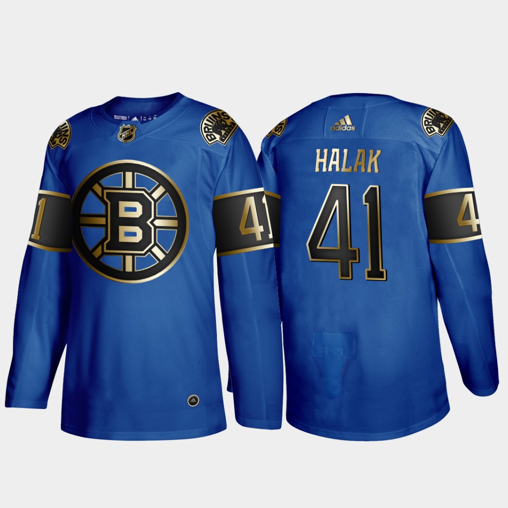 Bruins 41 Jaroslav Halak Blue 50th anniversary Adidas Jersey - Click Image to Close
