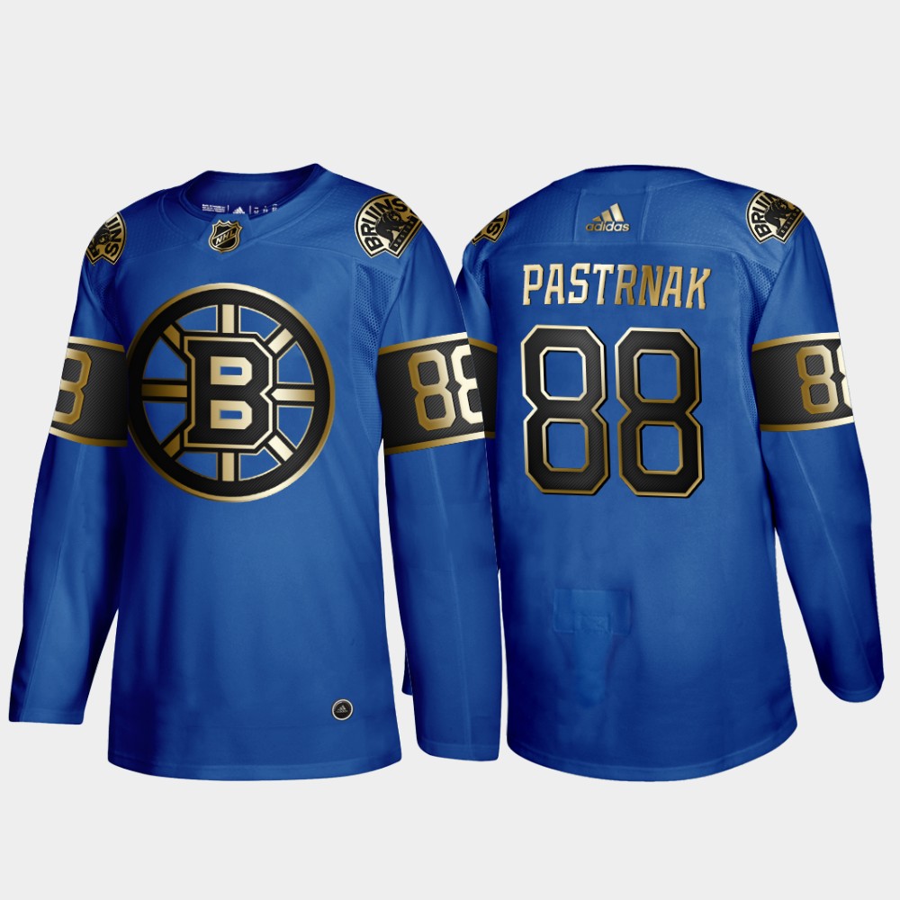 Bruins 88 David Pastrnak Blue 50th anniversary Adidas Jersey