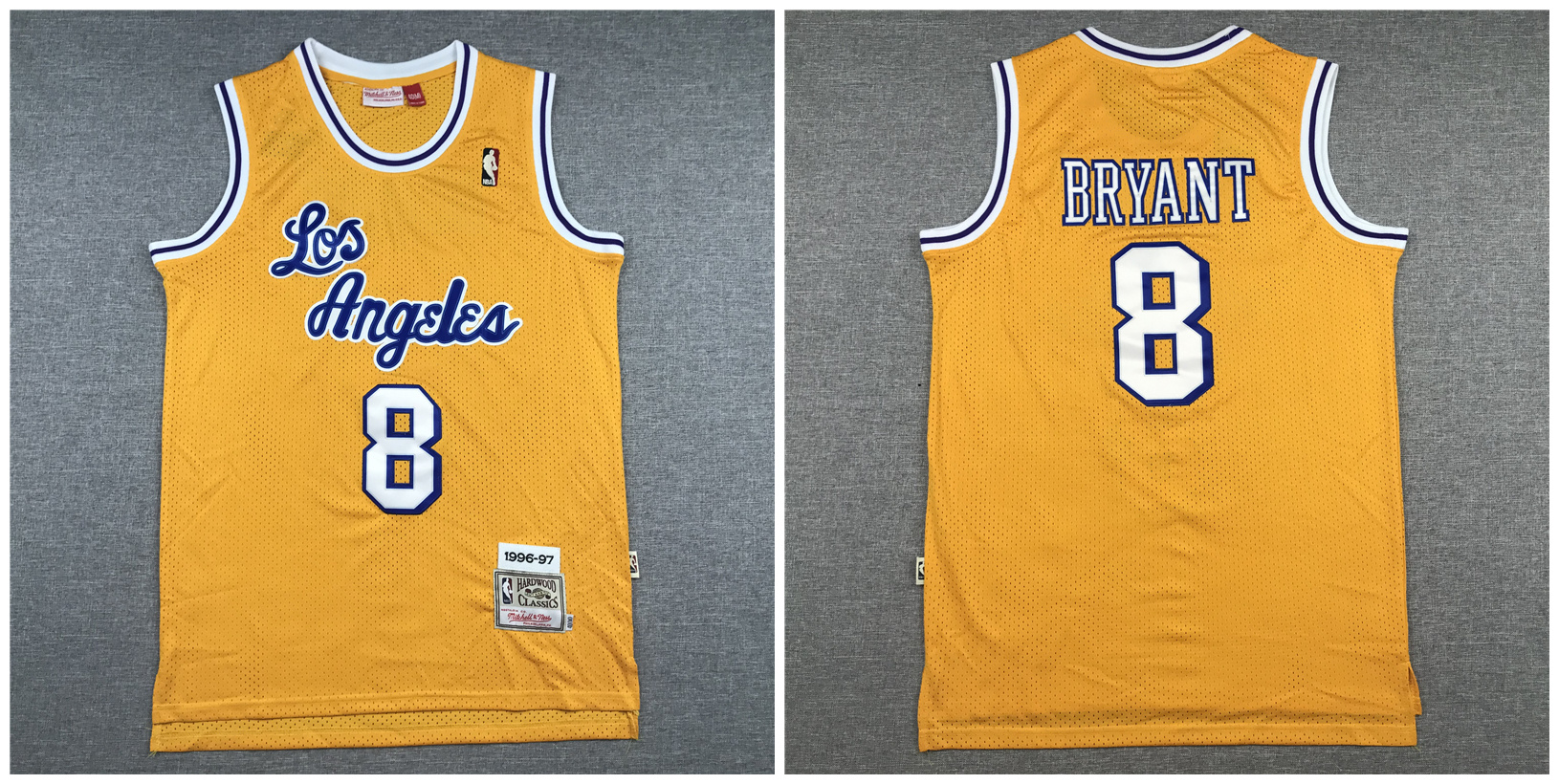 Lakers 8 Kobe Bryant Yellow 1996-97 Hardwood Classics Swingman Jersey