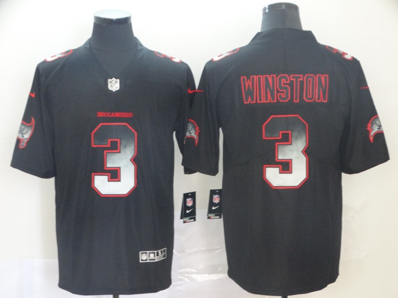 Nike Buccaneers 3 Jameis Winston Black Arch Smoke Vapor Untouchable Limited Jersey - Click Image to Close