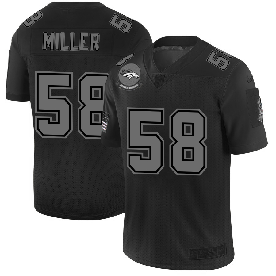 Nike Broncos 58 Von Miller 2019 Black Salute To Service Fashion Limited Jersey