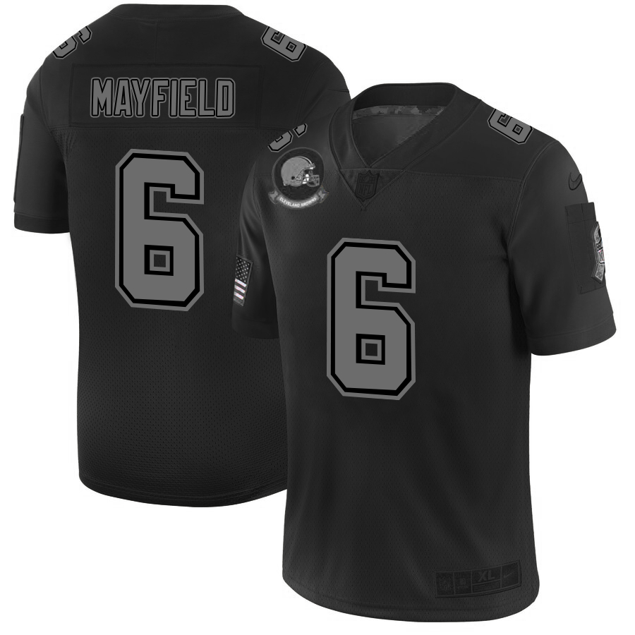 Nike Browns 6 Baker Mayfield 2019 Black Salute To Service Fashion Limited Jersey