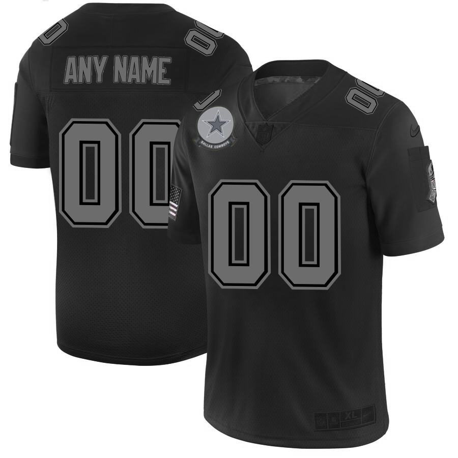 Nike Cowboys Customized 2019 Black Salute To Service Fashion Limited Jersey