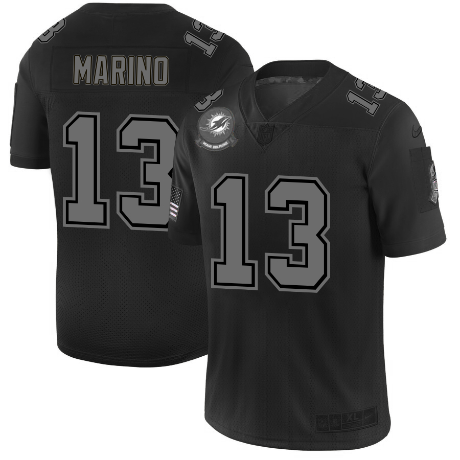 Nike Dolphins 13 Dan Marino 2019 Black Salute To Service Fashion Limited Jersey