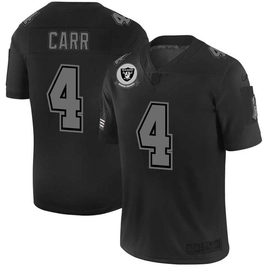Nike Raiders 4 Derek Carr 2019 Black Salute To Service Fashion Limited Jersey