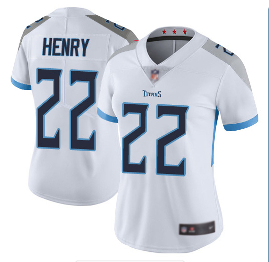 Nike Titans 22 Derrick Henry White Women New Vapor Untouchable Player Limited Jersey
