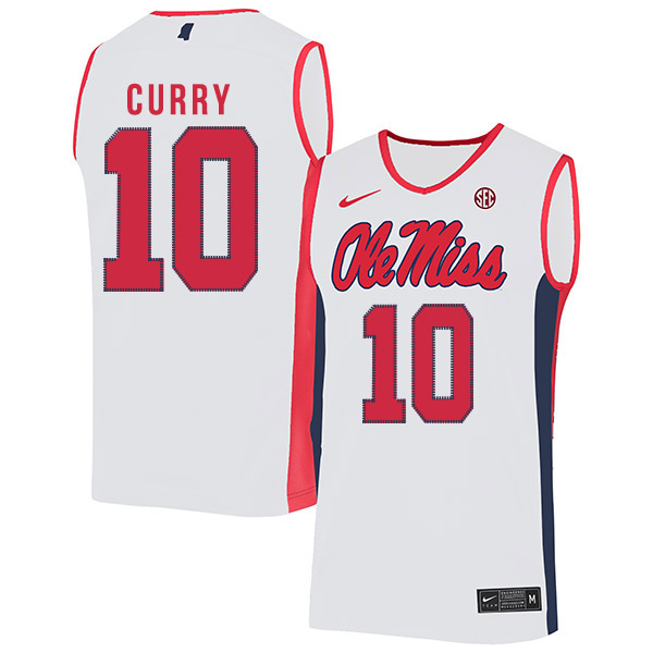 Ole Miss Rebels 10 Carlos Curry White Nike Basketball College Jersey
