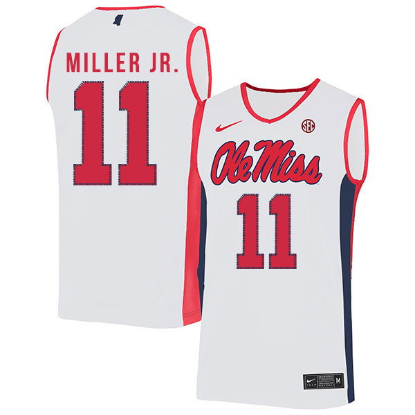 Ole Miss Rebels 11 Franco Miller Jr. White Nike Basketball College Jersey.jpeg