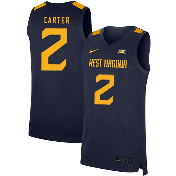 West Virginia Mountaineers 2 Jevon Carter Navy Nike Basketball College Jersey