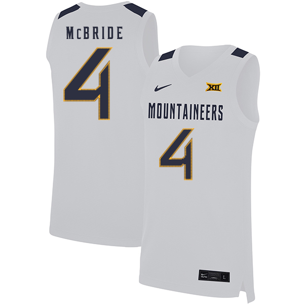 West Virginia Mountaineers 4 Miles McBride White Nike Basketball College Jersey