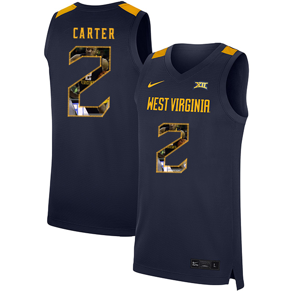 West Virginia Mountaineers 2 Jevon Carter Navy Fashion Nike Basketball College Jersey