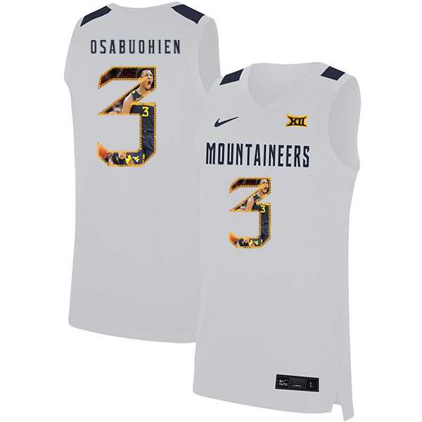 West Virginia Mountaineers 3 Gabe Osabuohien White Fashion Nike Basketball College Jersey