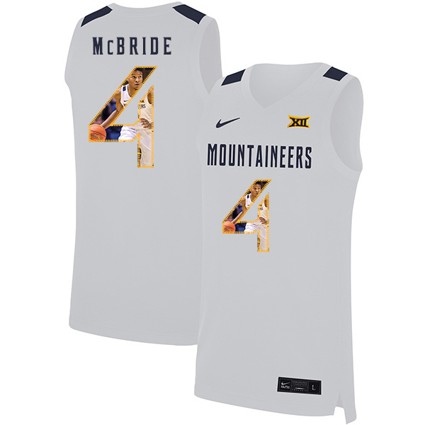 West Virginia Mountaineers 4 Miles McBride White Fashion Nike Basketball College Jersey